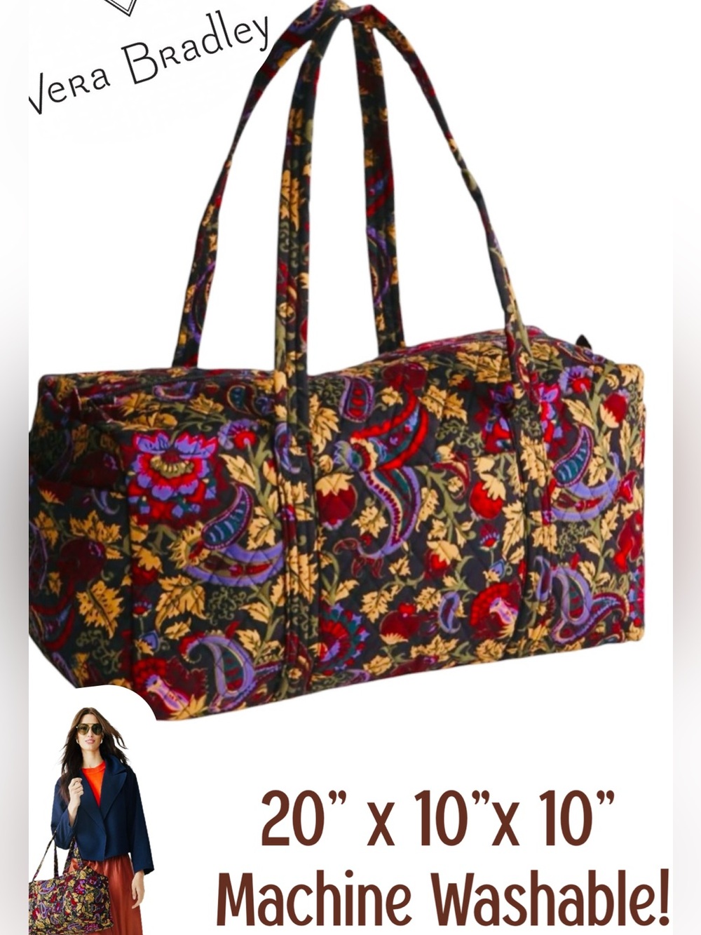🌸Vera Bradley Duffel Premium Cotton